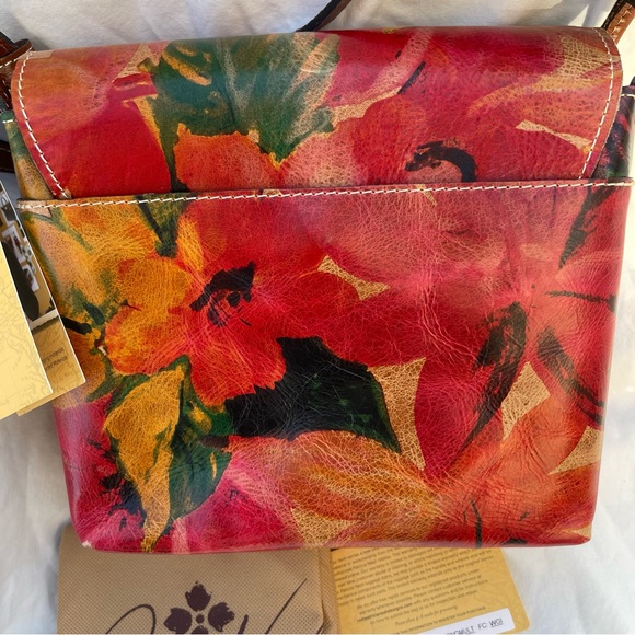 Patricia Nash Leather Leandra Flap Crossbody Multi Floral Spring - Picture 3 of 15